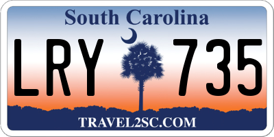 SC license plate LRY735