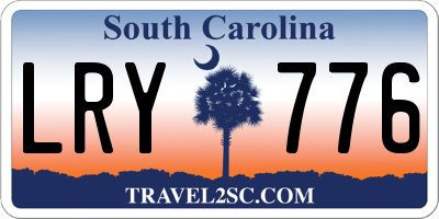 SC license plate LRY776