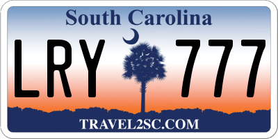 SC license plate LRY777