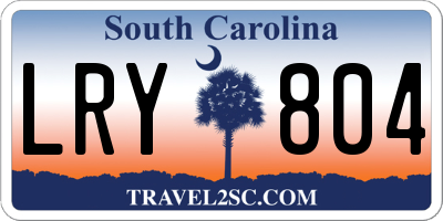 SC license plate LRY804