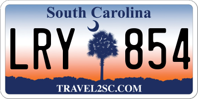 SC license plate LRY854