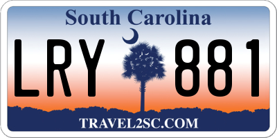 SC license plate LRY881