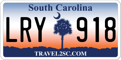 SC license plate LRY918