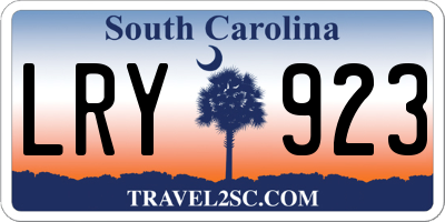 SC license plate LRY923