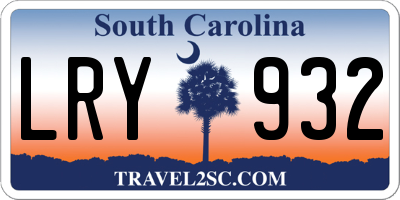 SC license plate LRY932