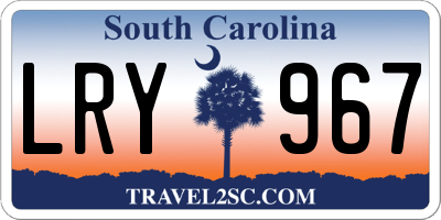 SC license plate LRY967