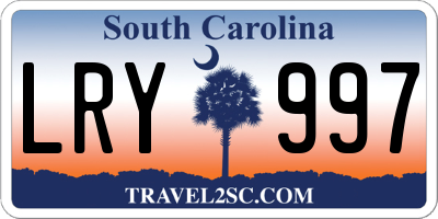 SC license plate LRY997