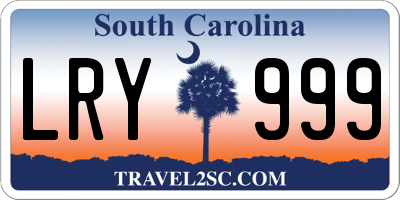 SC license plate LRY999