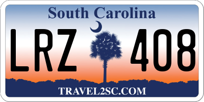 SC license plate LRZ408