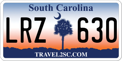 SC license plate LRZ630