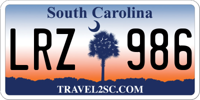 SC license plate LRZ986