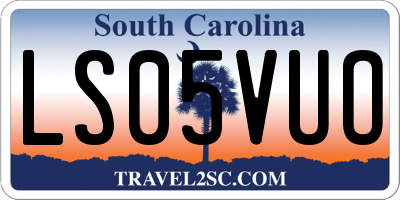 SC license plate LS05VUO