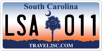 SC license plate LSA011