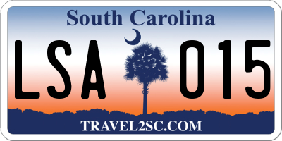 SC license plate LSA015