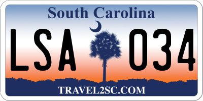 SC license plate LSA034