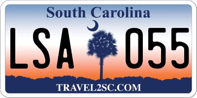 SC license plate LSA055