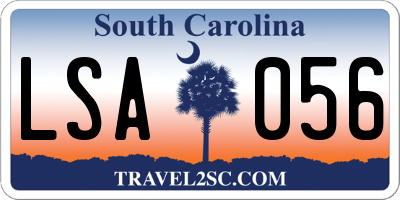 SC license plate LSA056