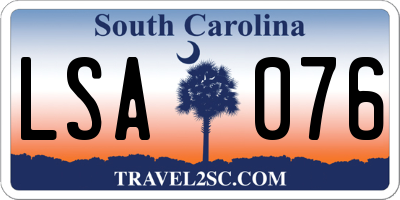SC license plate LSA076