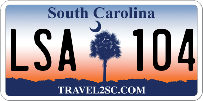 SC license plate LSA104