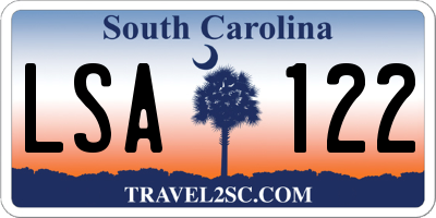 SC license plate LSA122