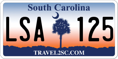 SC license plate LSA125