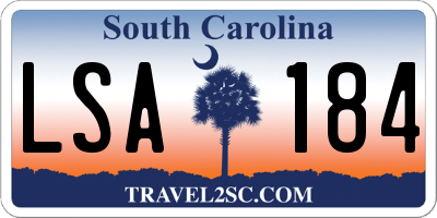 SC license plate LSA184