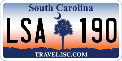 SC license plate LSA190