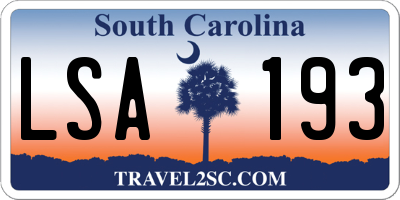 SC license plate LSA193