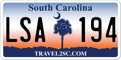 SC license plate LSA194