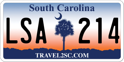 SC license plate LSA214