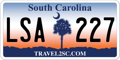 SC license plate LSA227
