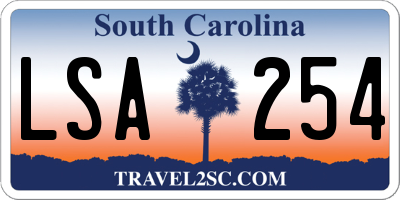 SC license plate LSA254