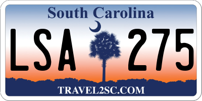 SC license plate LSA275