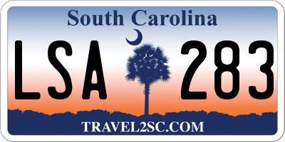 SC license plate LSA283