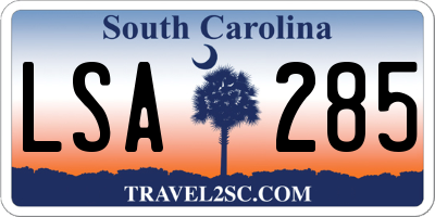 SC license plate LSA285