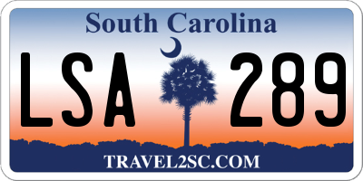 SC license plate LSA289
