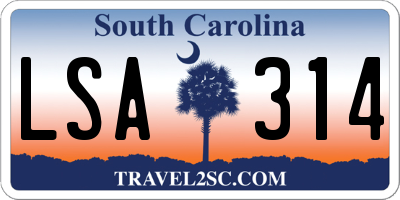 SC license plate LSA314