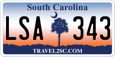 SC license plate LSA343