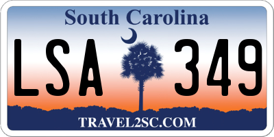 SC license plate LSA349