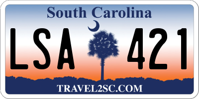 SC license plate LSA421