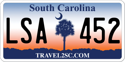SC license plate LSA452
