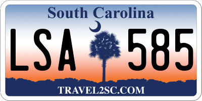 SC license plate LSA585