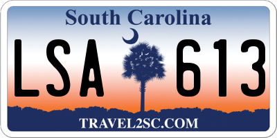 SC license plate LSA613