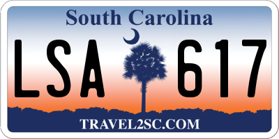 SC license plate LSA617