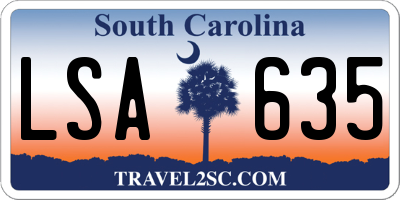 SC license plate LSA635