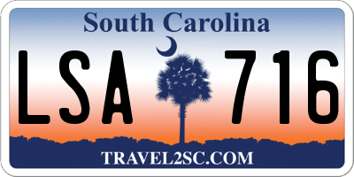 SC license plate LSA716