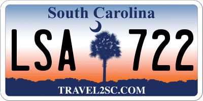 SC license plate LSA722