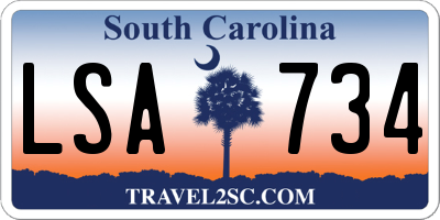 SC license plate LSA734