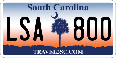 SC license plate LSA800