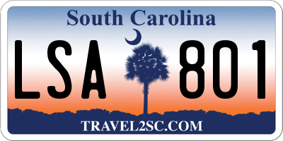 SC license plate LSA801